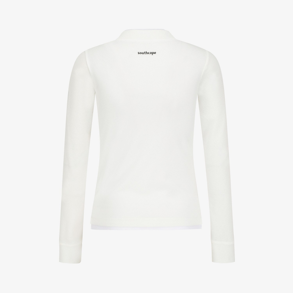 사우스케이프 여성 니트라이크 롱슬리브 티셔츠_화이트