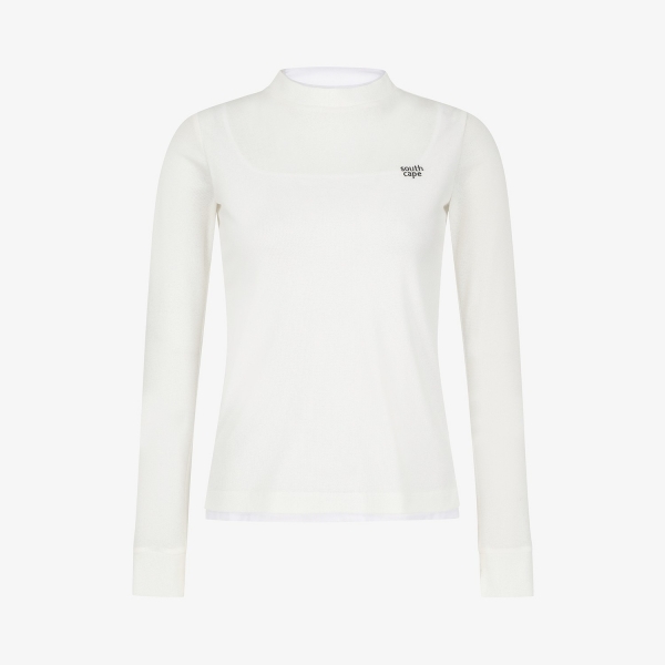 사우스케이프 여성 니트라이크 롱슬리브 티셔츠_화이트