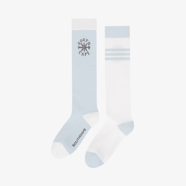 여성 사우스크로스 언밸런스 스트라이프 니삭스_라이트 블루