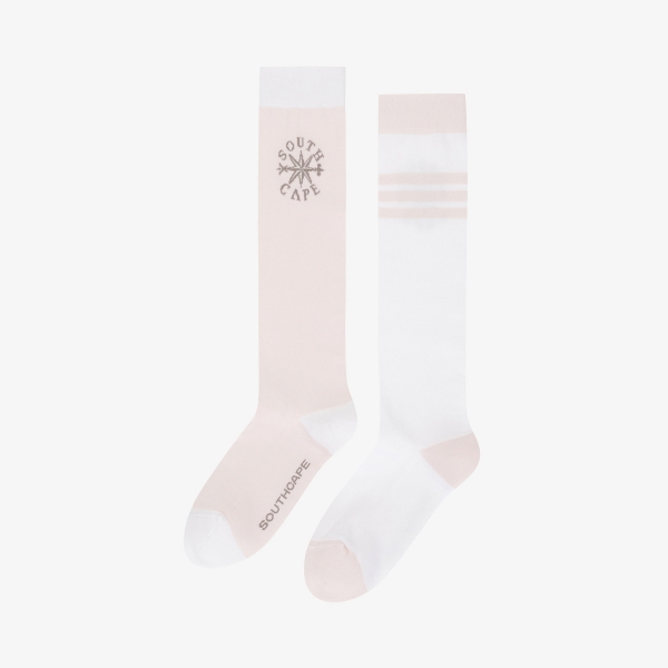 여성 사우스크로스 언밸런스 스트라이프 니삭스_라이트 핑크