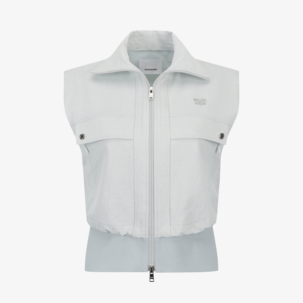 사우스케이프 여성 데님라이크 베스트 점퍼_라이트 블루