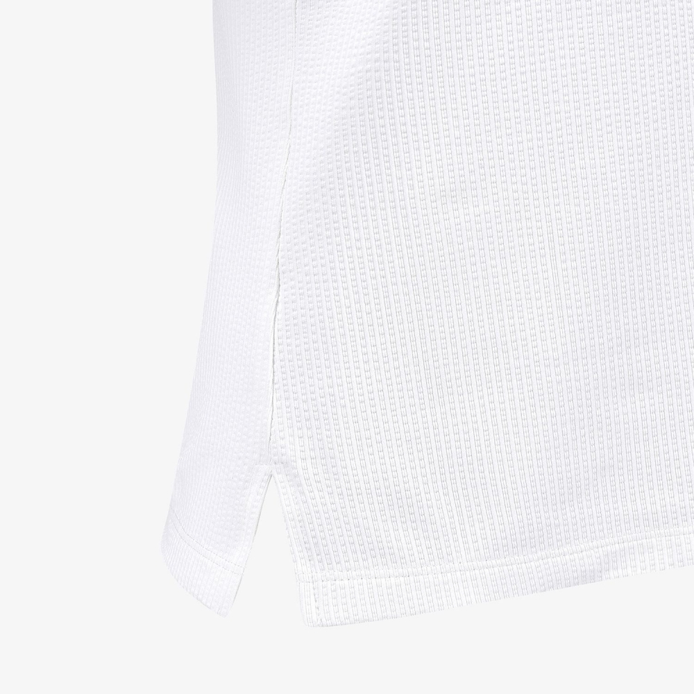 여성 사우스크로스 스카프 포인트 시어서커 카라 티셔츠_화이트