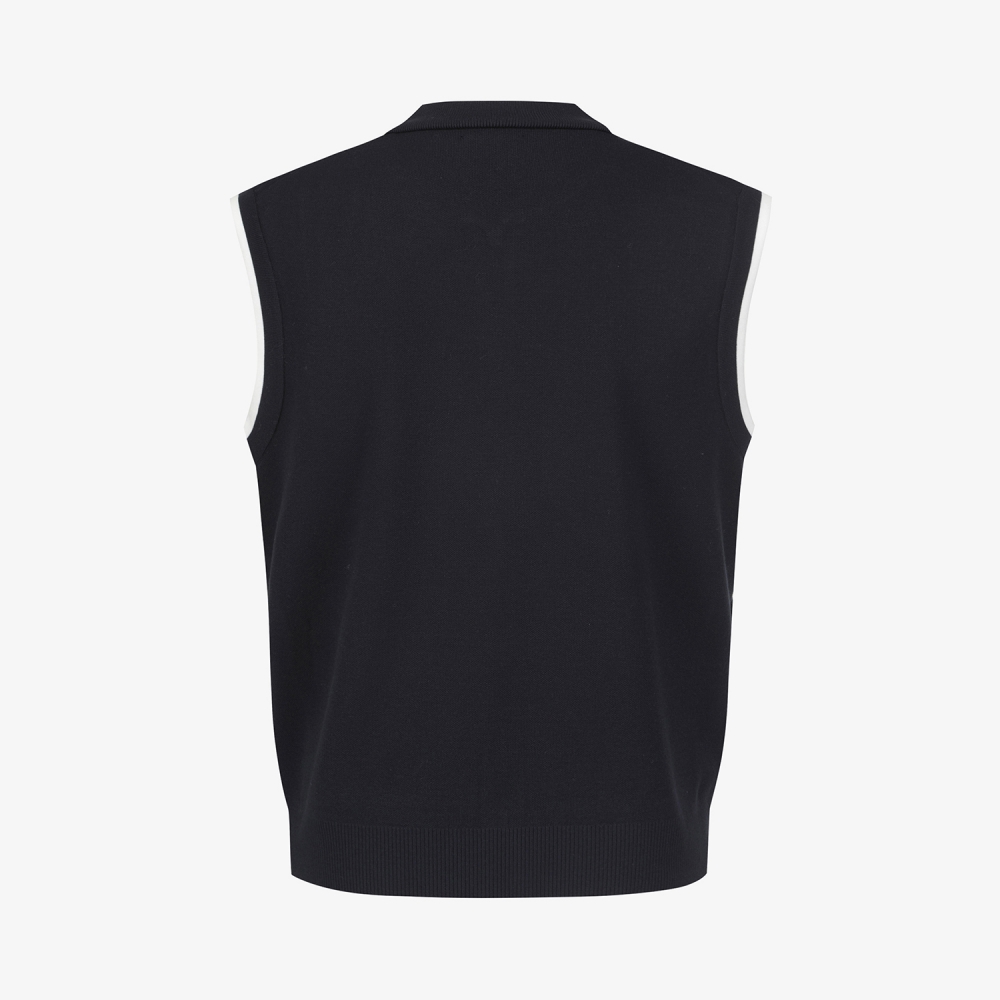 사우스케이프 남성 남해 헤리티지 풀집업 니트 베스트_네이비