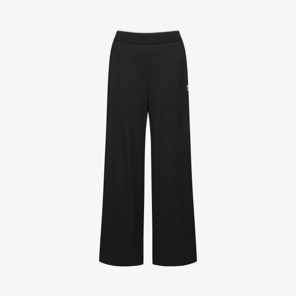 사우스케이프 여성 소프트 골지 스트레이트 팬츠_블랙