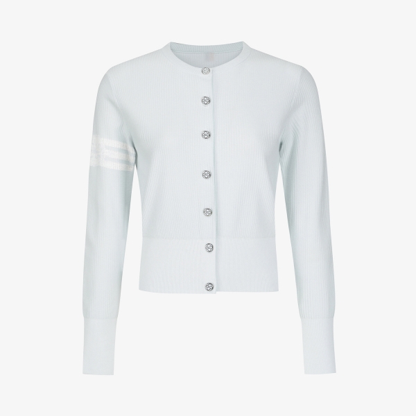 여성 사우스크로스 라운드넥 니트 가디건_라이트 블루