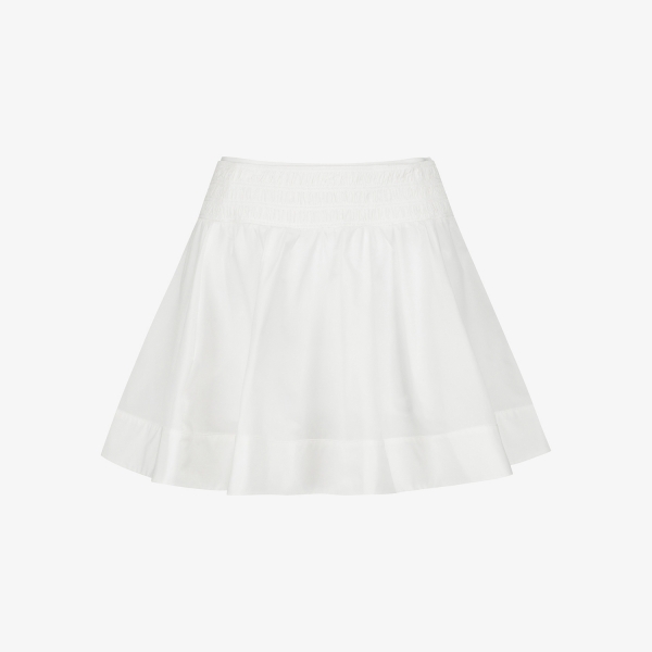 사우스케이프 여성 스모킹 플레어 스커트_화이트