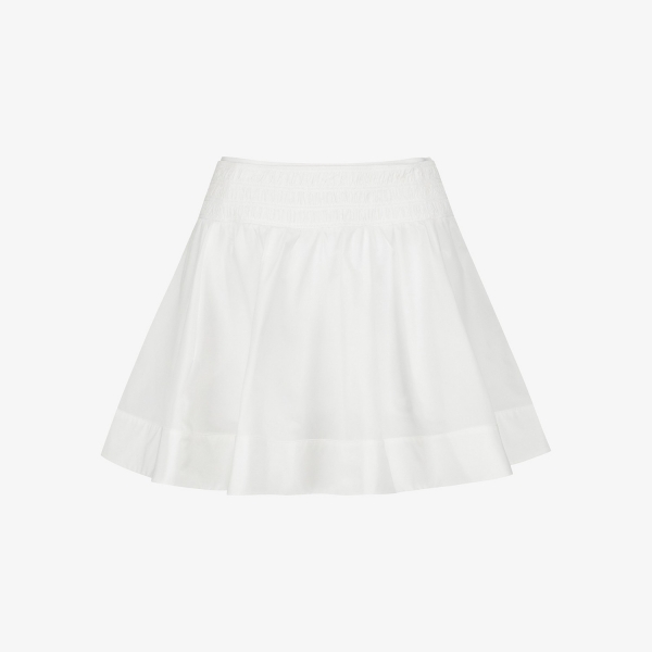 사우스케이프 여성 스모킹 플레어 스커트_화이트