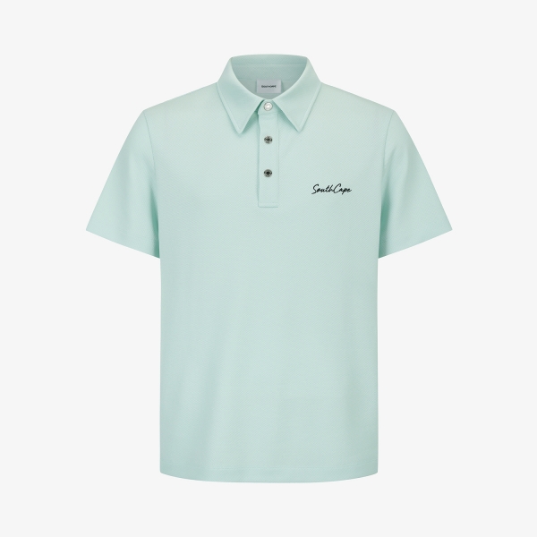 사우스케이프 남성 아트웍 반팔 카라 티셔츠_민트