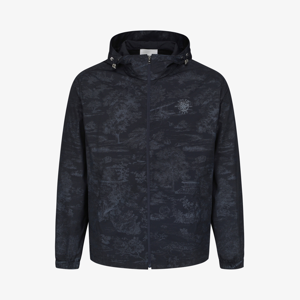 사우스케이프 남성 남해 헤리티지 프린트 후드 점퍼_네이비
