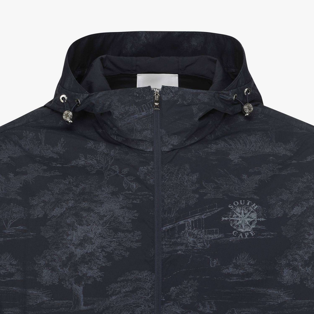 사우스케이프 남성 남해 헤리티지 프린트 후드 점퍼_네이비