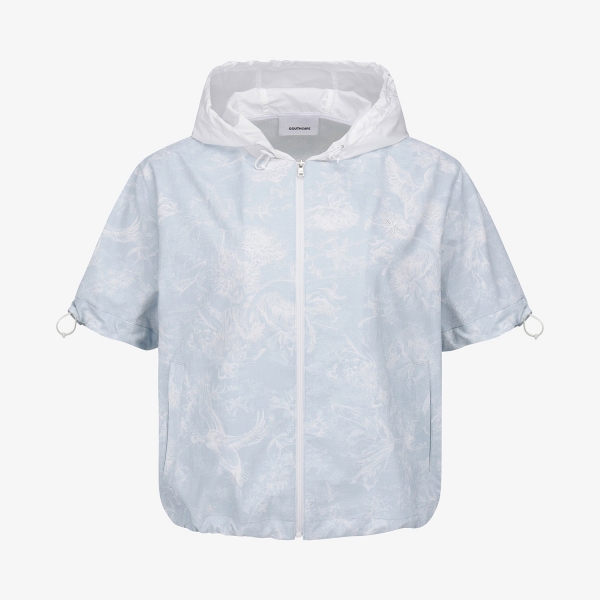 사우스케이프 여성 블러썸 패턴 후드 집업 점퍼_라이트 블루