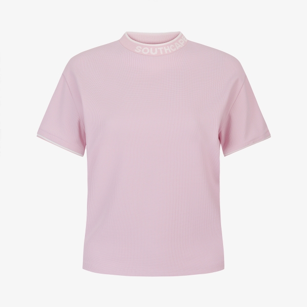 사우스케이프 여성 시그니처 로고넥 라운드 티셔츠_라이트 핑크