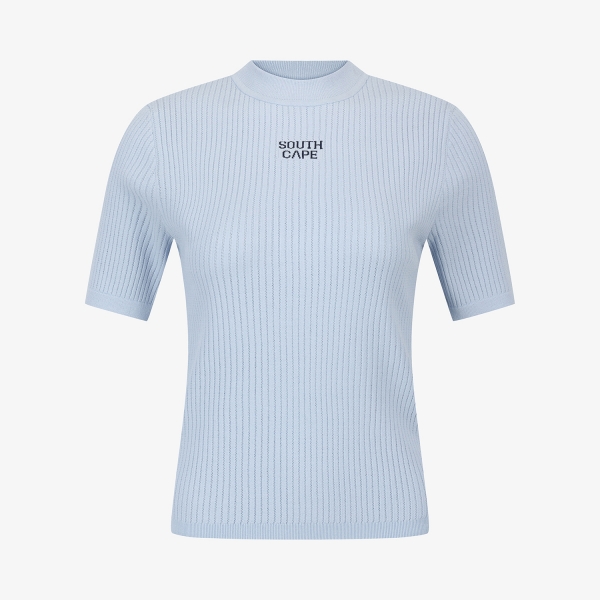 여성 사우스크로스 쿨터치 골지 니트_라이트 블루