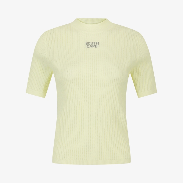 여성 사우스크로스 쿨터치 골지 니트_라이트 옐로우