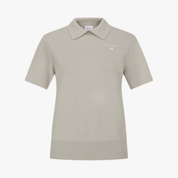 사우스케이프 여성 16 로고 카라 니트_라이트 카키