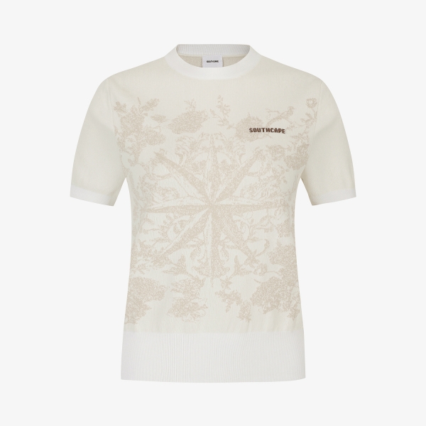 여성 사우스크로스 네이처 자카드 니트_화이트