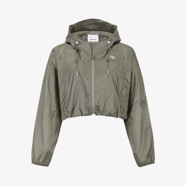 사우스케이프 여성 크롭 후드 윈드 점퍼_베이지