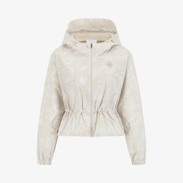 사우스케이프 여성 블러썸 패턴 후드 집업 점퍼_라이트 베이지