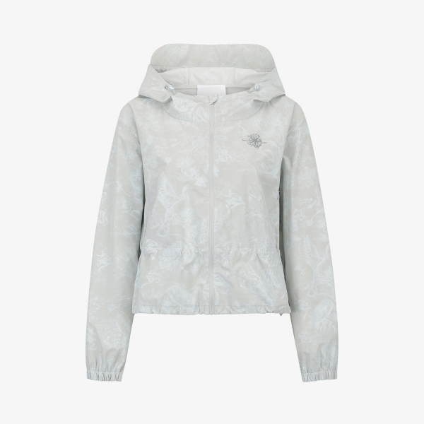사우스케이프 여성 블러썸 패턴 후드 집업 점퍼_라이트 그레이
