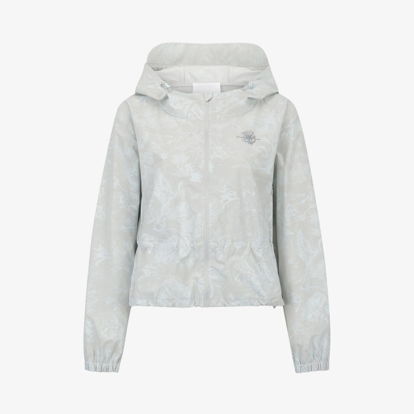 사우스케이프 여성 블러썸 패턴 후드 집업 점퍼_라이트 그레이