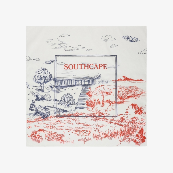 사우스케이프 여성 남해 헤리티지 프레임 아트 스카프_화이트