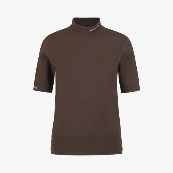 사우스케이프 여성 하프넥 니트_브라운