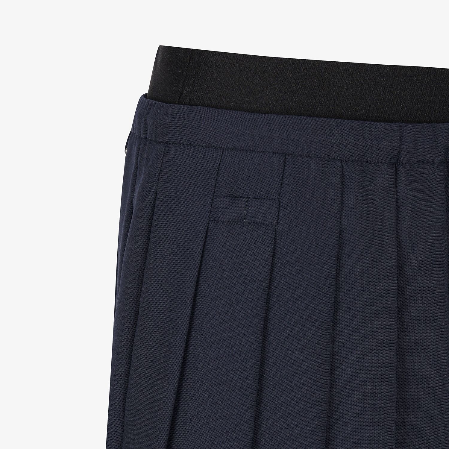 사우스케이프 여성 플리츠 허리 밴딩 스커트_다크 네이비