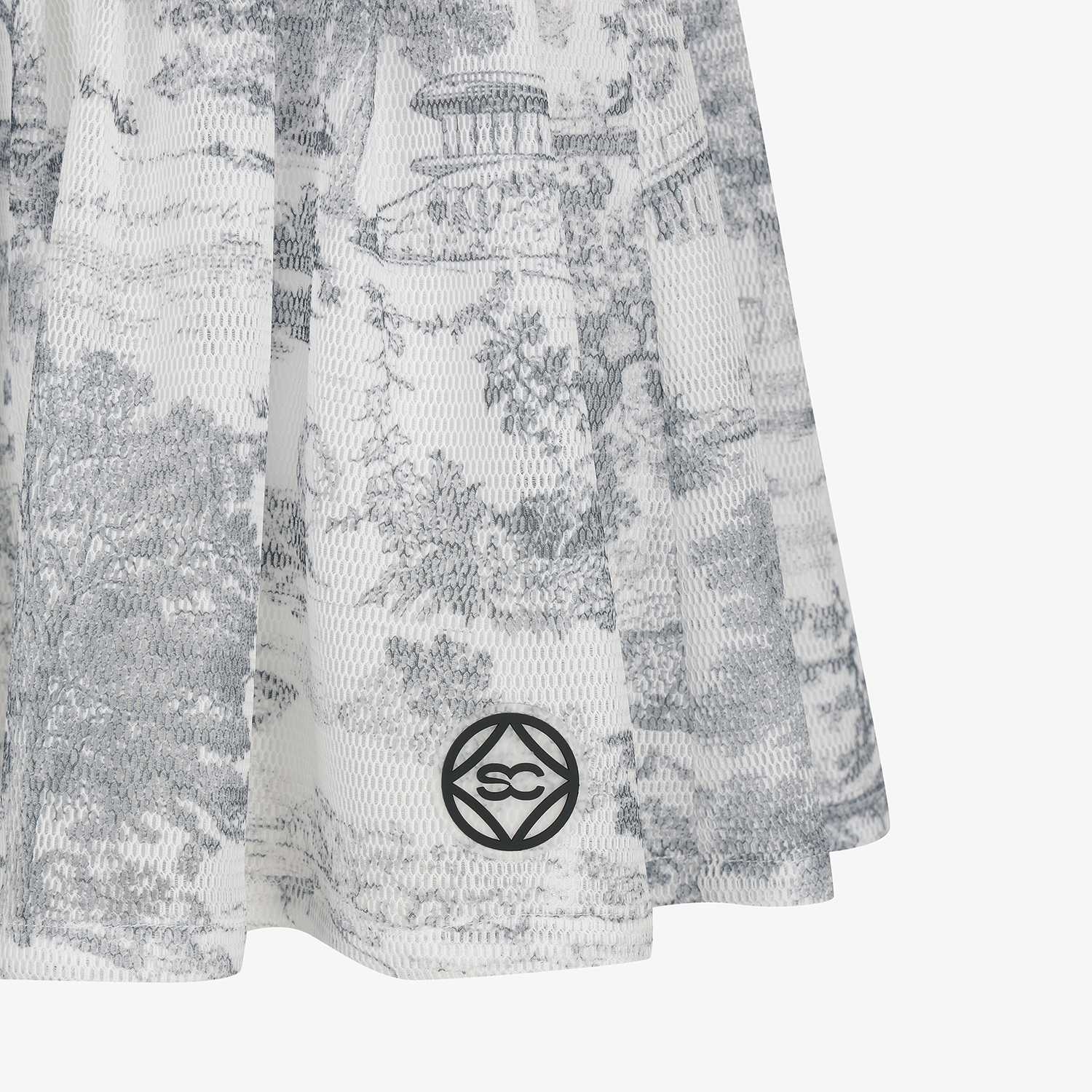 사우스케이프 여성 남해 헤리티지 프린트 벌룬핏 스커트_그레이
