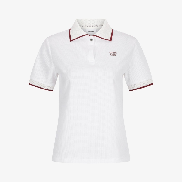 사우스케이프 여성 티핑 반팔 티셔츠_와인