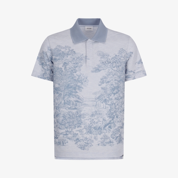 사우스케이프 남성 남해 헤리티지 그래픽 카라 티셔츠_라이트 블루