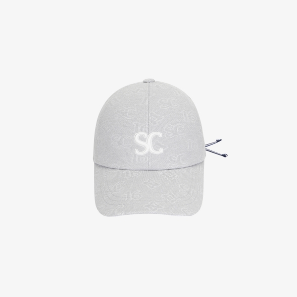 사우스케이프 여성 모노그램 패턴 자카드 레이스업 볼캡_라이트 그레이