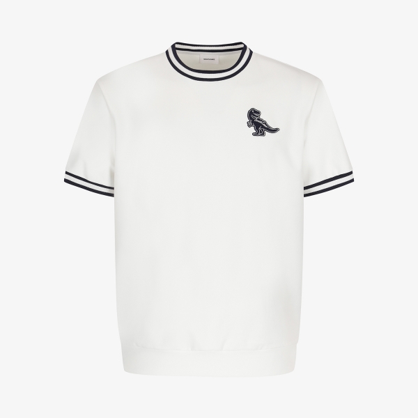 사우스케이프 남성 버디 배색 라인 반팔 티셔츠_화이트