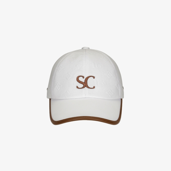 사우스케이프 여성 자카드 배색 볼캡_화이트