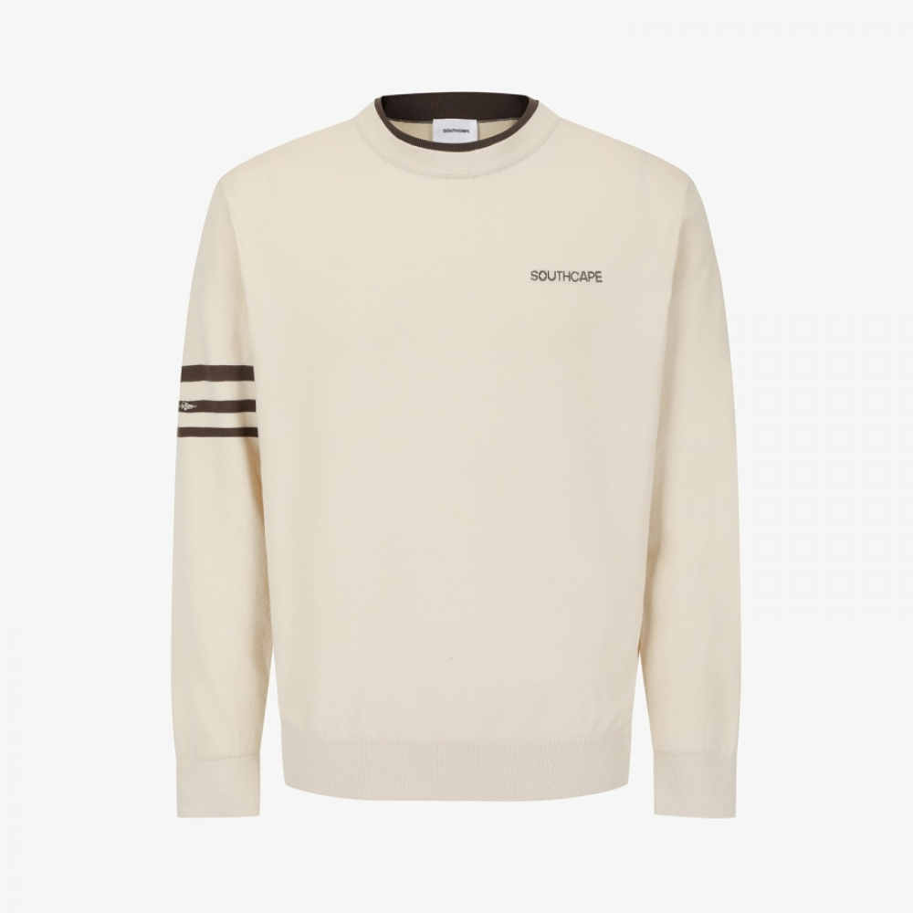 사우스케이프 남성 사우스크로스 라운드 니트_라이트 베이지
