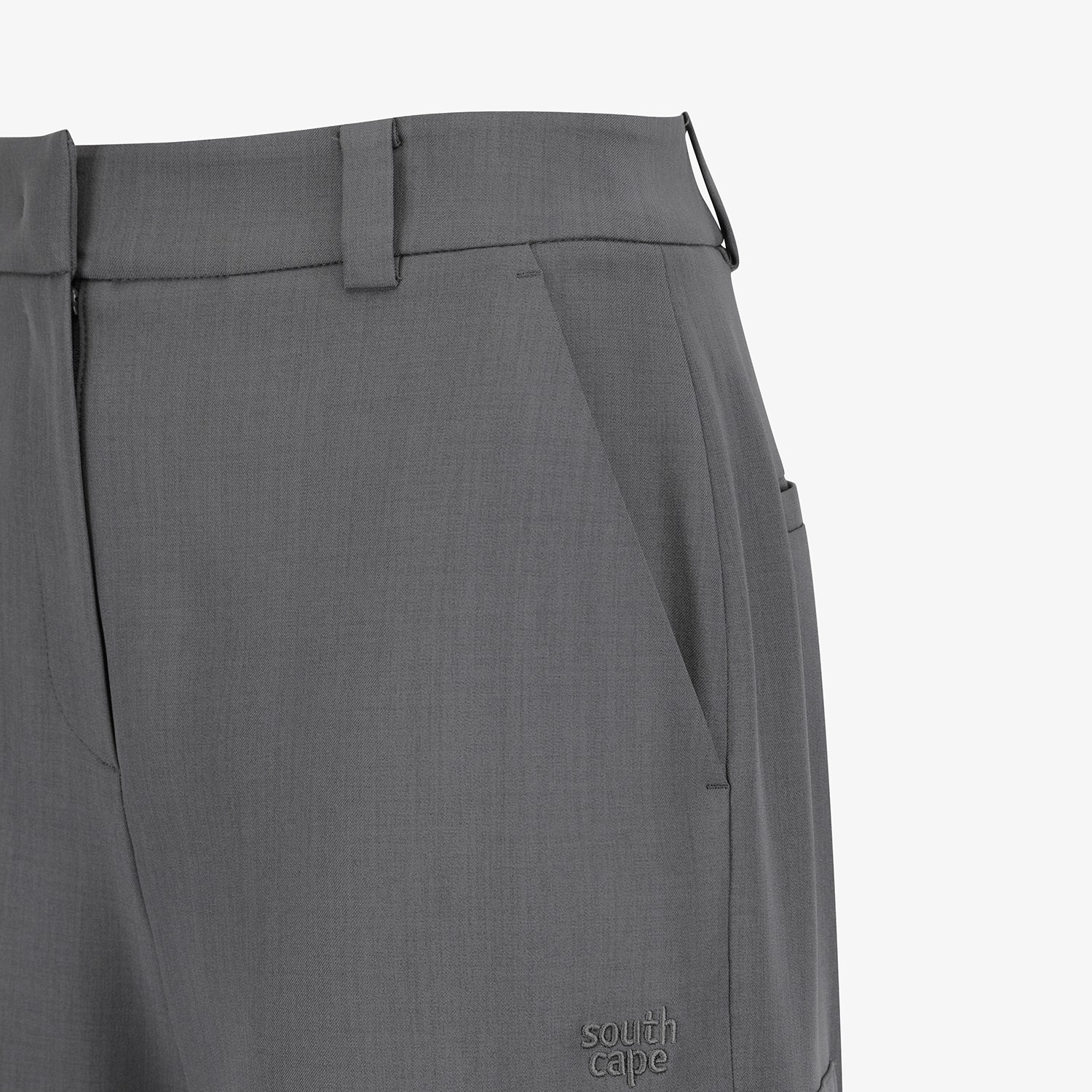 사우스케이프 여성 멜란지 포켓 와이드 팬츠_그레이