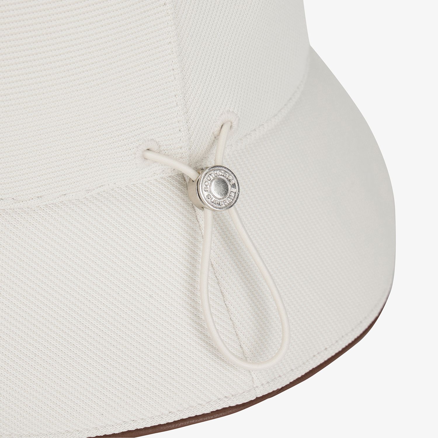사우스케이프 여성 로고 레더 파이핑 버킷햇_아이보리