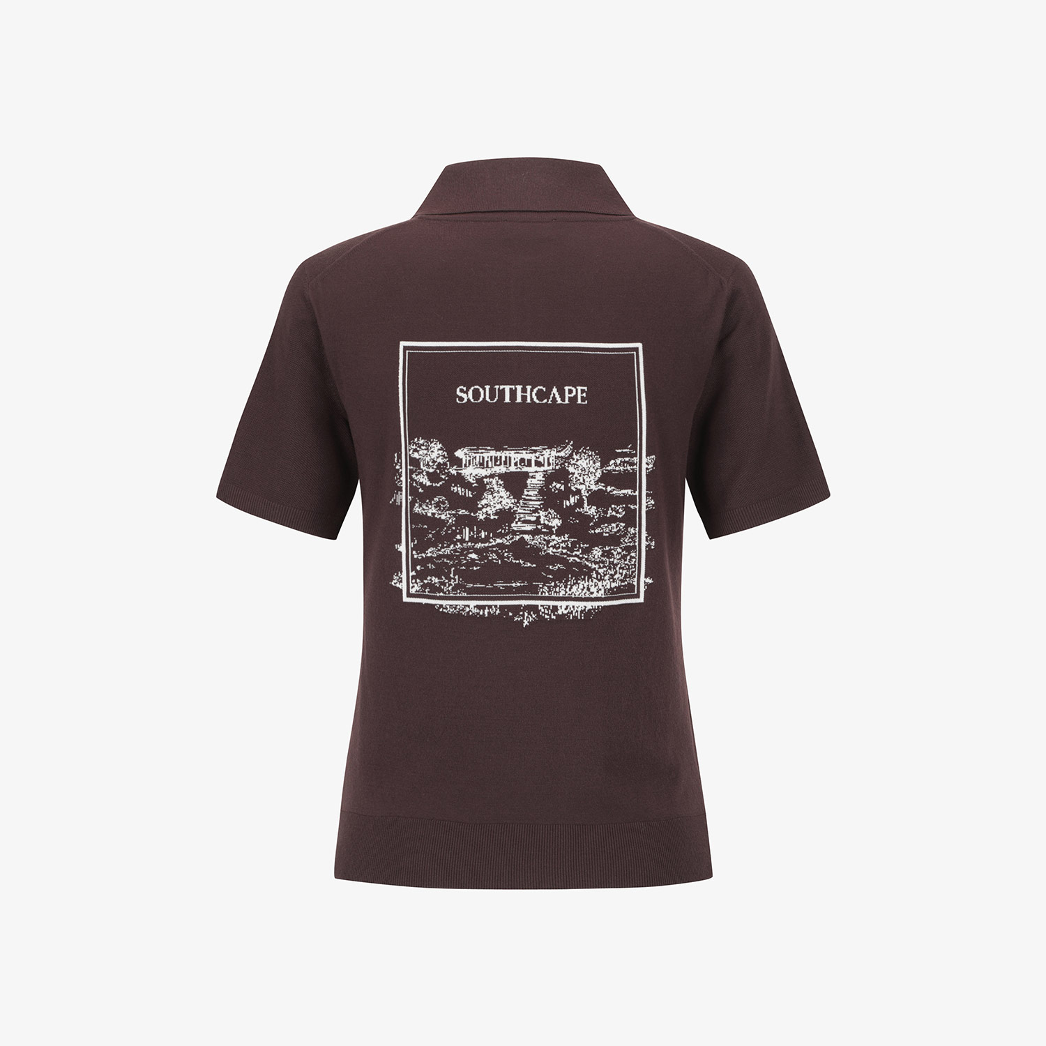사우스케이프 여성 남해 헤리티지 하프집업 카라 니트_브라운