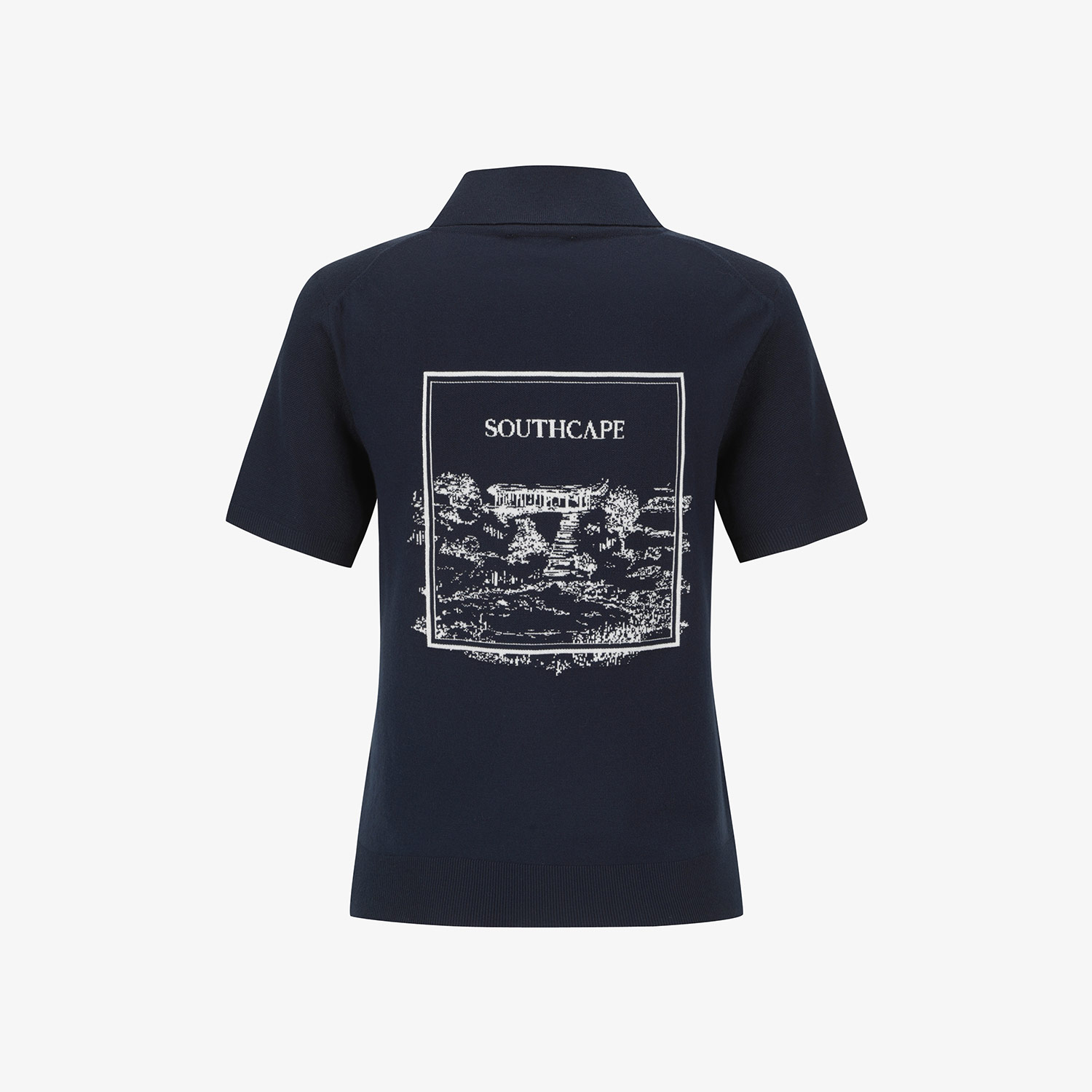 사우스케이프 여성 남해 헤리티지 하프집업 카라 니트_네이비