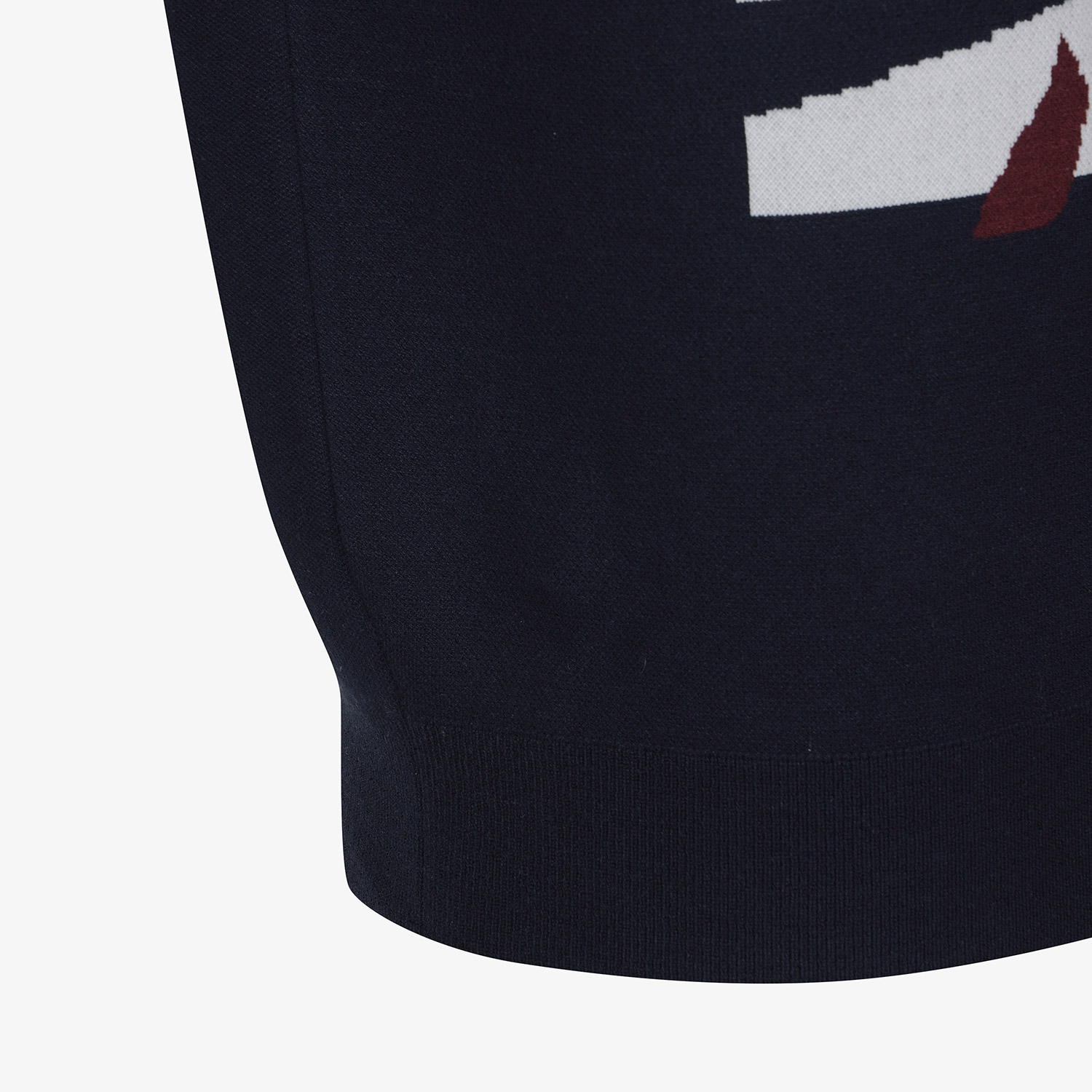 사우스케이프 남성 플라워 아트웍 자카드 라운드 니트_네이비