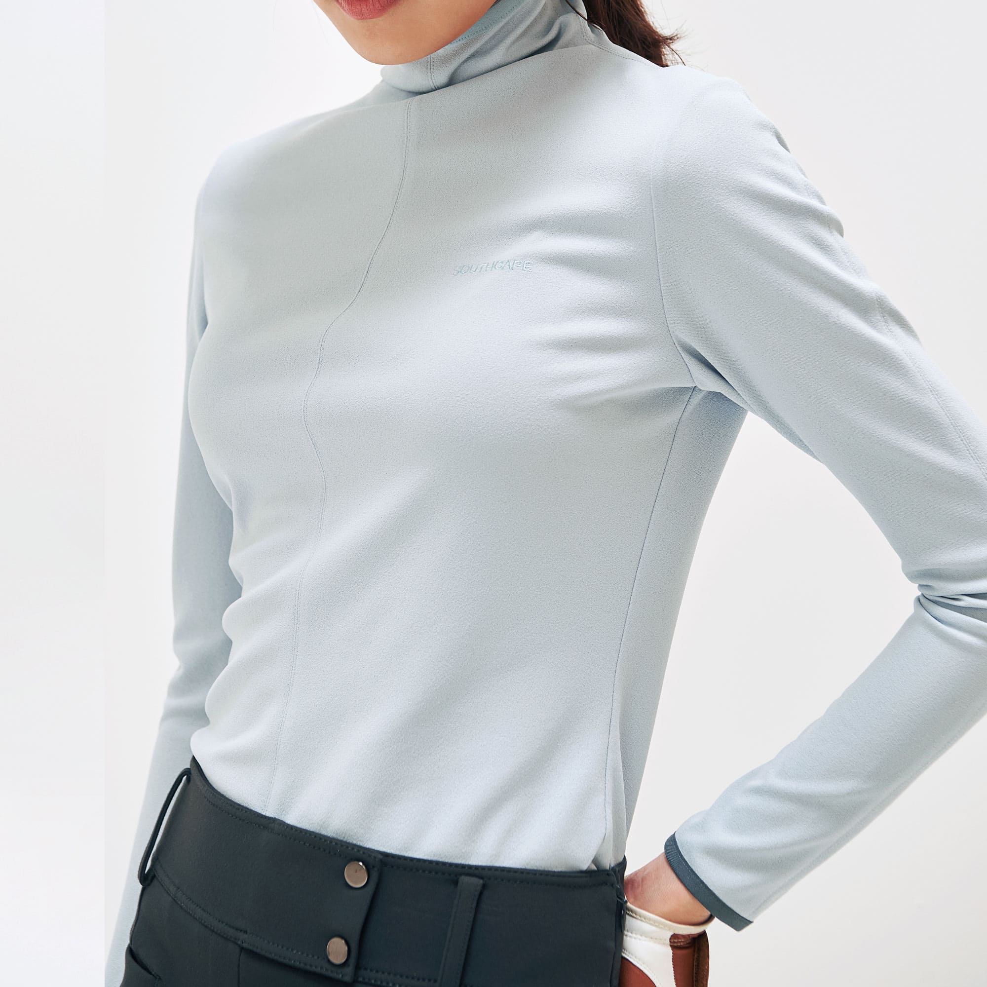 여성  티핑 포인트 하이넥 티셔츠_라이트 블루