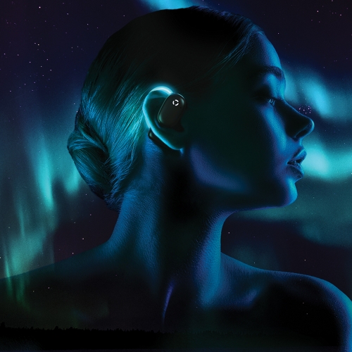 엠지텍 오로라에어 오픈형 이어폰 골전도 대체 무선 블루투스 LED 라이트 이어폰