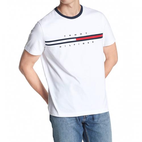 타미힐피거 에센셜 플래그 로고 티셔츠 WHITE
