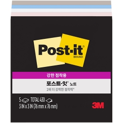 포스트잇 강한점착용 노트 654-5SSNE (심플리서린)