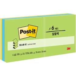 포스트잇 팝업 리필용 노트 KR330-6AU (플로랄판타지)