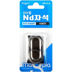 DIY용 ND자석 원형 25mm X 3T (2개입) MND-25-03
