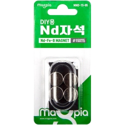DIY용 ND자석 원형 15mm X 5T (4개입) MND-15-05