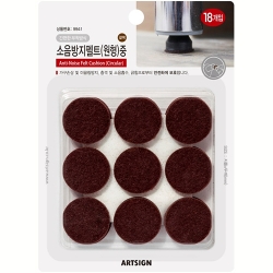 9941 소음방지펠트 원형 중 30mm (갈색/18개입)
