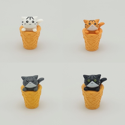 테라리움 아이스크림 고양이 4종 택일 어항 테라리엄 화분 피규어 장식 미니어처
