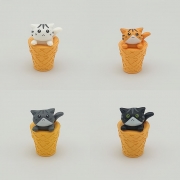 테라리움 아이스크림 고양이 4종 택일 어항 테라리엄 화분 피규어 장식 미니어처