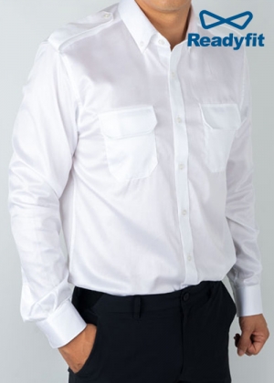 남자용 견장 하얀색 파란색 와이셔츠 RF-1101SF/1103SF